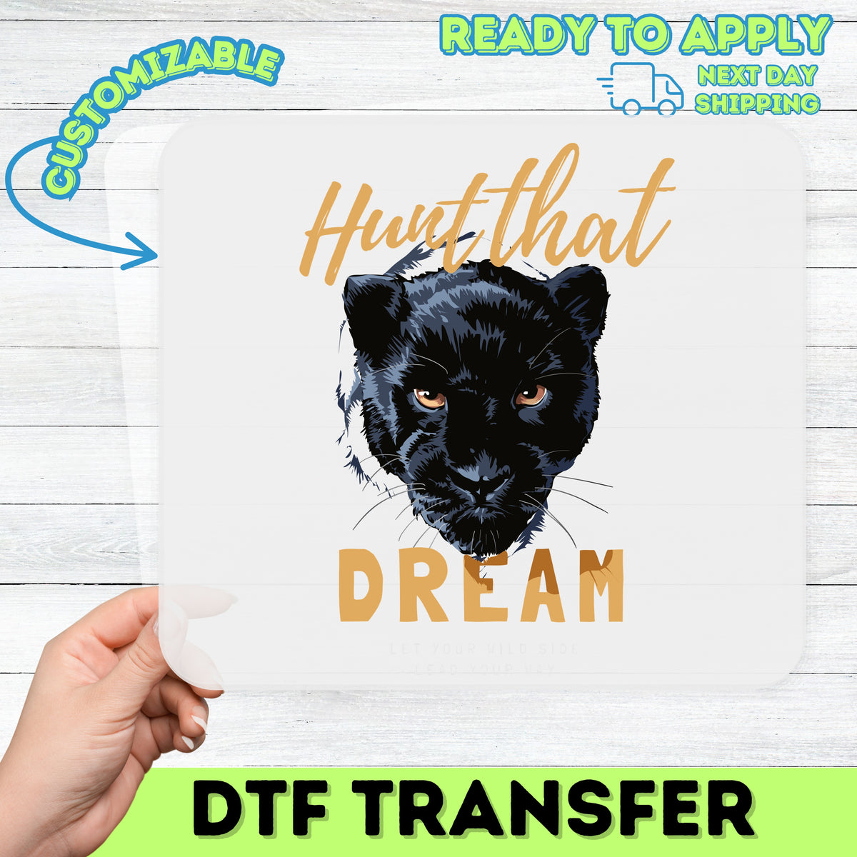 Empowerment black panther DTF transfer ready to press inspirational wildlife gift motivational shirt for adventure lovers