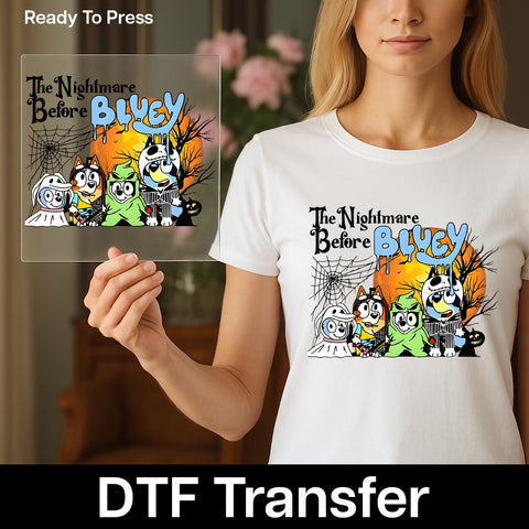 Cute Halloween Cartoon Characters DTF Transfer for Family Shirts, Ready To Press Iron-On Kids Fun Apparel, Group Costume Matching