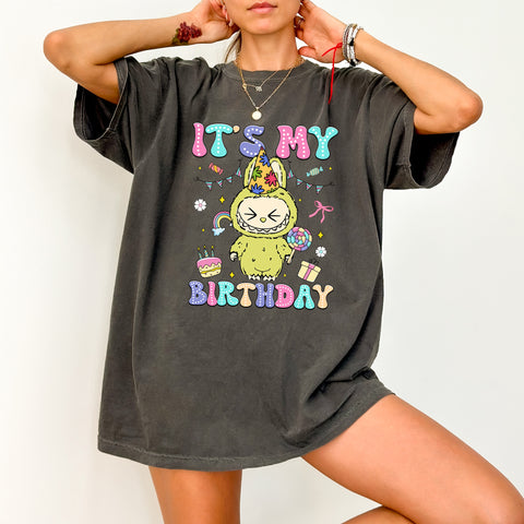 Cute Birthday Party Character DTF Transfer for Kids T-shirts - Ready to Press Happy Celebration & Iron-On