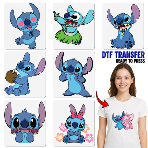 Futuristic Cartoon Character DTF Transfer Iron-On for Quirky Pop Culture T-Shirt Apparel - Ready to Press for Group Events