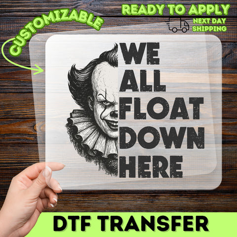 Creepy Clown Horror Gothic DTF Transfer - Halloween Sinister Theme Ready to Press Iron-On for Spooky T-shirt or Apparel