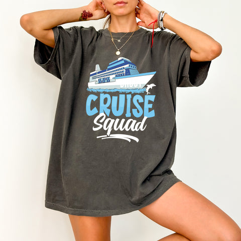 Cruise Squad Ready To Press DTF Transfer for Fun Group Vacation T-Shirt Apparel, Cute Iron-On for Family Cruise Party