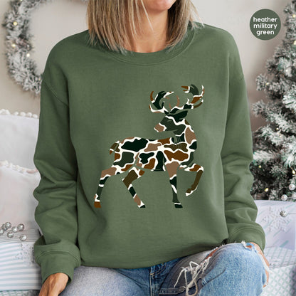 Camouflage Deer DTF Transfer for Outdoor Enthusiasts Shirt or Sweatshirt Rustic Nature Apparel