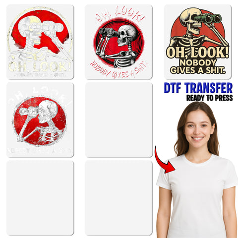 Funny Halloween Skeleton DTF Transfer, Sarcastic Humorous Design, Ready to Press Iron-On for T-Shirt & Sweatshirt, Edgy Halloween Apparel