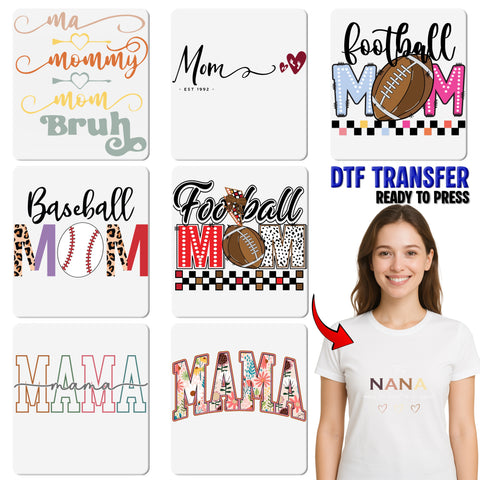 Baseball Mom DTF Transfer Ready To Press Iron-On for T-Shirt Cute Sporty Leopard Print Mother's Day Gift