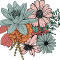Floral Custom T-Shirt, Personalized Gifts, Mothers Day Gift, Flowers Graphic Tees, Grandma V-Neck Shirt, Gift for Her, Customized Name Shirt