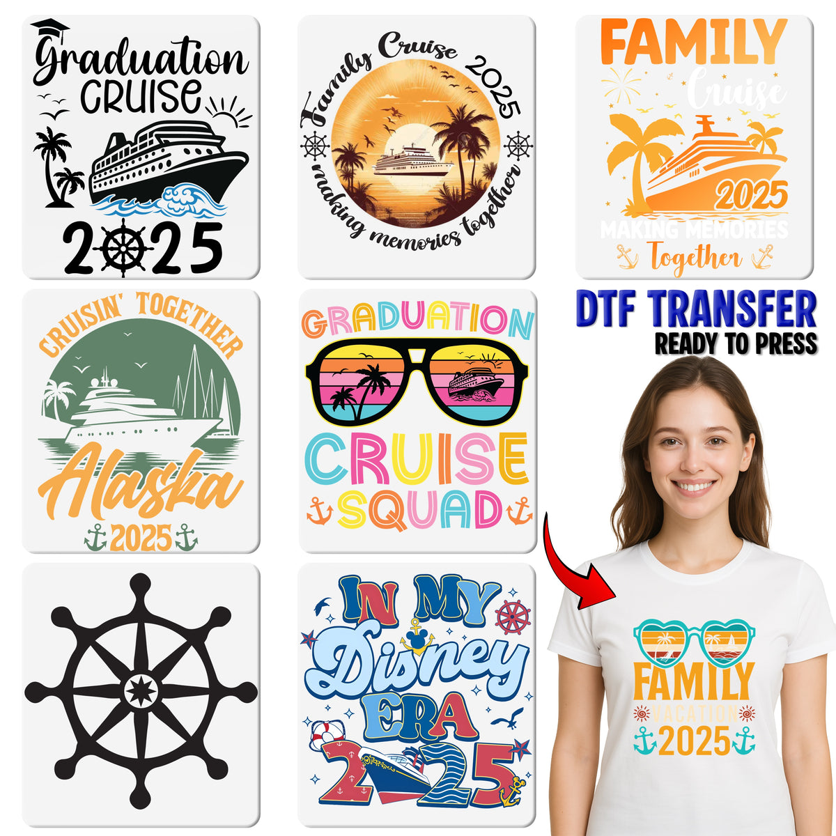 Graduation Cruise Squad Retro DTF Transfer for Fun Shirts & Hoodies - Ready to Press Iron-On Design for Graduates & Friends
