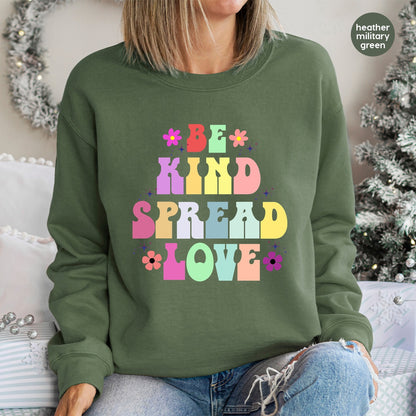 Retro Be Kind Spread Love DTF Transfer | Cute & Positive Iron-On Apparel for School Events & Youth Groups
