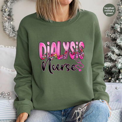 Cute Dialysis Nurse DTF Transfer Iron-On for Healthcare Team Apparel, Vibrant Medical Professional Gift, Ready To Press
