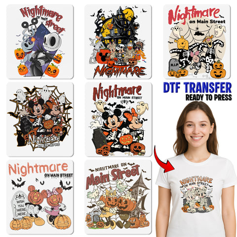 Retro Halloween Humor Iron-On DTF Transfer: Funny Pumpkin & Ghost Theme Ready To Press for Halloween Party Shirts
