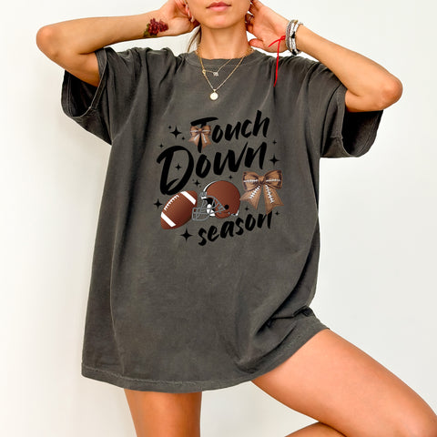 Football Game Day Funny Cute Sporty Chic DTF Transfer for Mom's T-Shirt Ready To Press Iron-On Apparel for Tailgate Party Gear