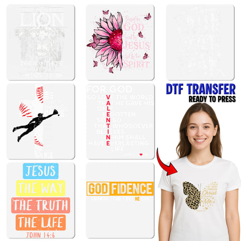 Patriotic Medieval Knight DTF Transfer for Religious Christian Apparel, Bold Iron-On Faith Quote Shirt