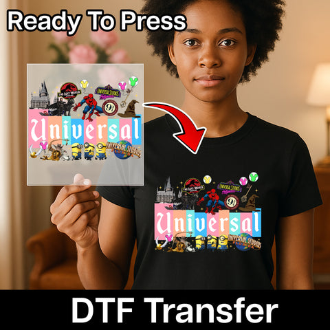 Adventure Movie Icons Ready To Press T-Shirt DTF Transfer for Universal Studios Fans - Vibrant & Colorful Apparel