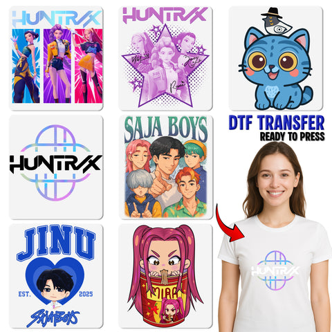Pop Culture Animated Band DTF Transfer for Fun Group Apparel - Ready to Press T-shirt for Teens Music Concert